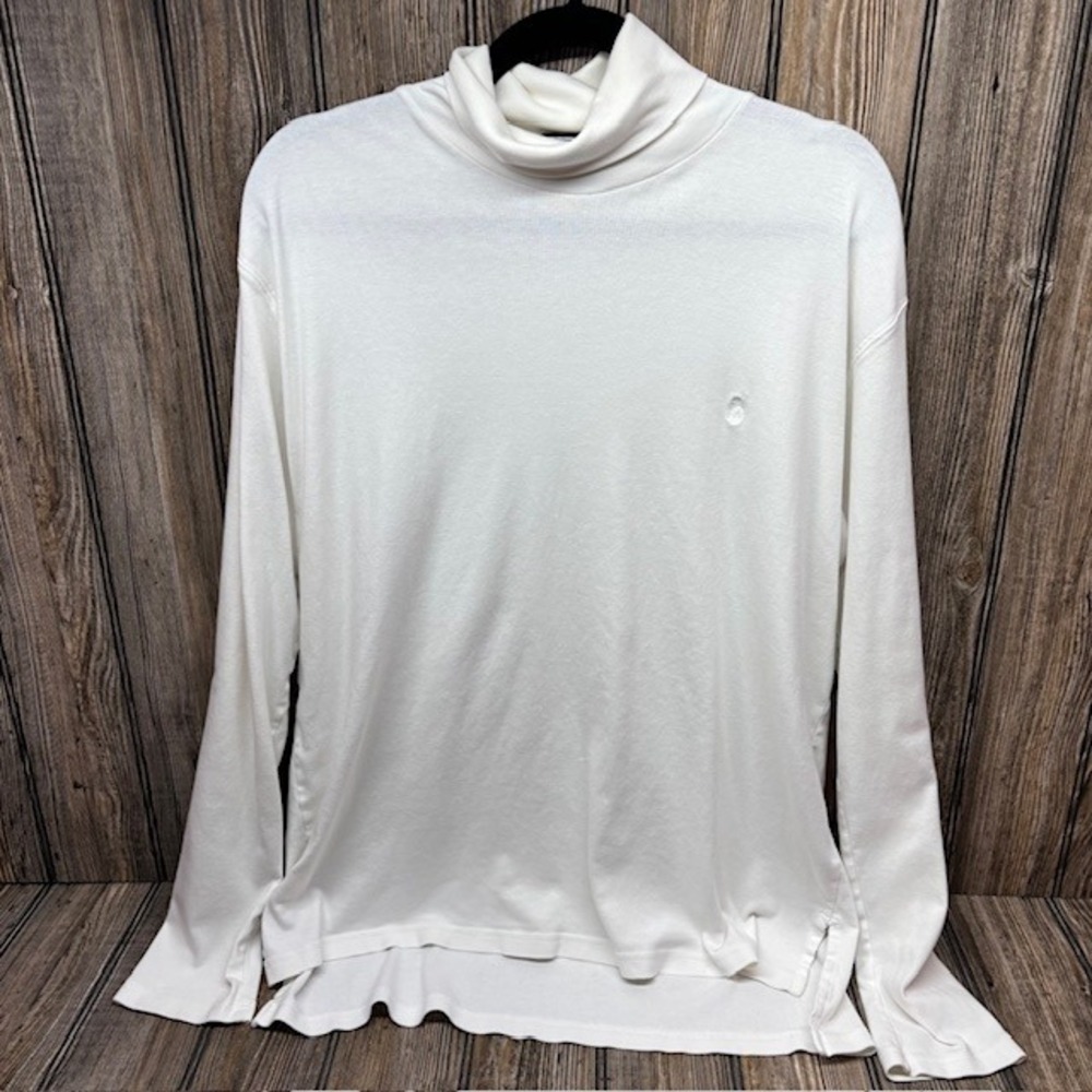 Polo Ralph Lauren Mens XL White Turtleneck Long Sleeve Cotton Pony Logo Shirt